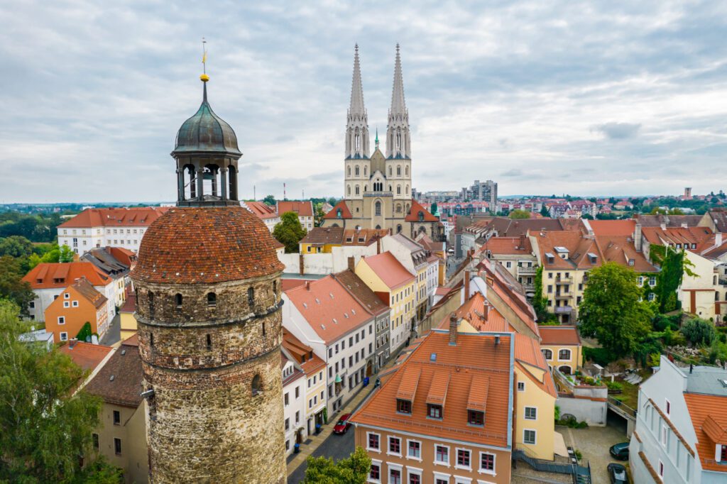 Německo Goerlitz Nikolajská věž dron