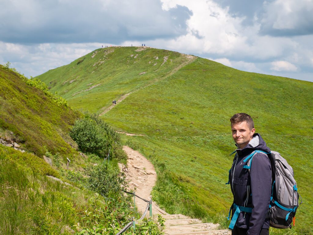 Pohoří Bieszczady Polsko muž hory