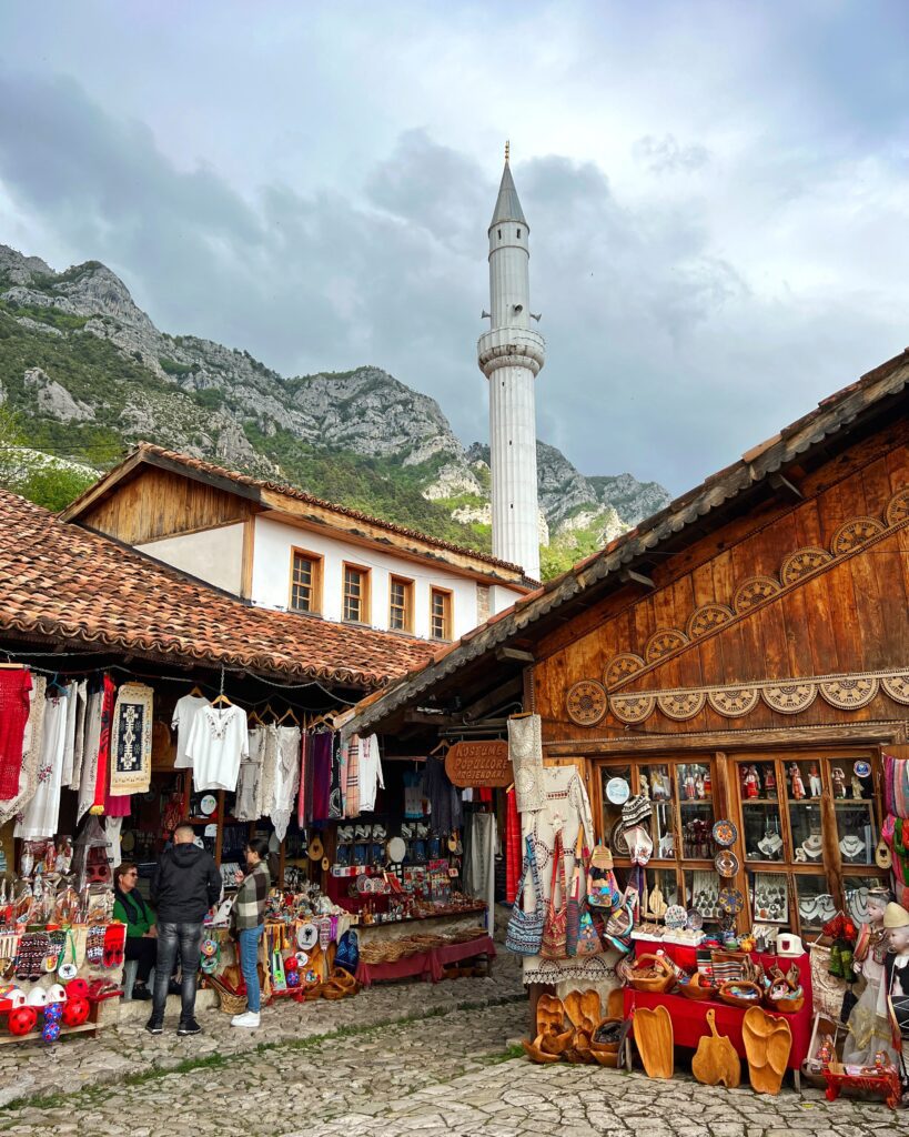 Albánie Krujë Starý bazar věž